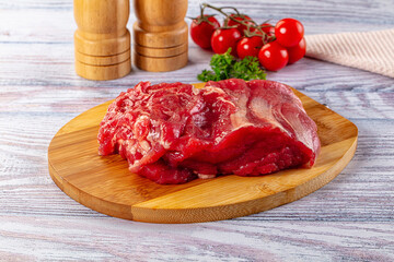 Raw beef cut uncooked fillet