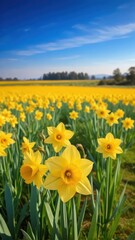 Yellow Daffodils in a Field