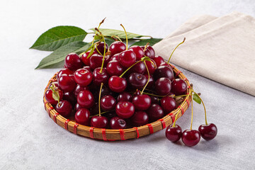 Ripe sweet fresh juicy cherry