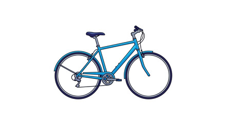 Fototapeta premium Blue bicycle illustration for eco-friendly urban transport and healthy lifestyle concept. Vector graphic of a classic city bike for sport and leisure.