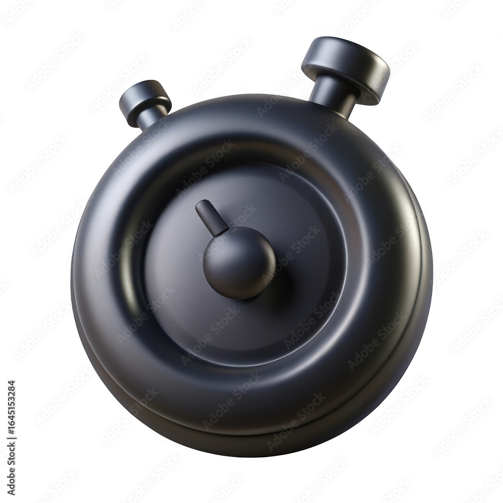Poster 3d stopwatch timer isolated on transparent background