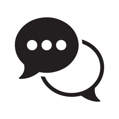 Chat bubbles icon, solid and outline vector symbol for communication, dialogue, and messaging
