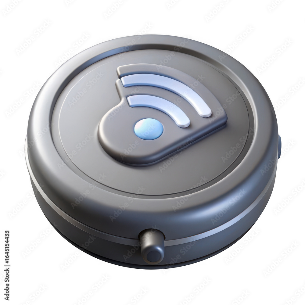 Poster 3d futuristic wireless audio device isolated on transparent background