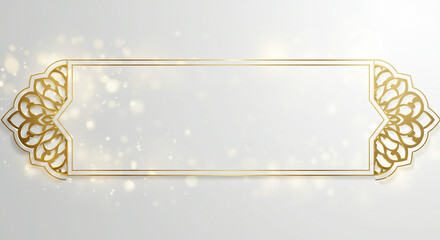 Elegant Golden Frame with Ornate Design and Sparkling Background