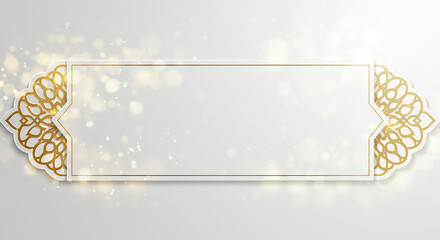 Elegant Gold Frame with Sparkling Background: Luxury Design Element