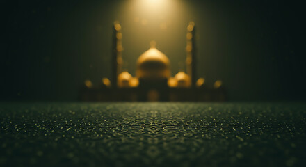 Golden Mosque at Night: Mystical Architectural Majesty