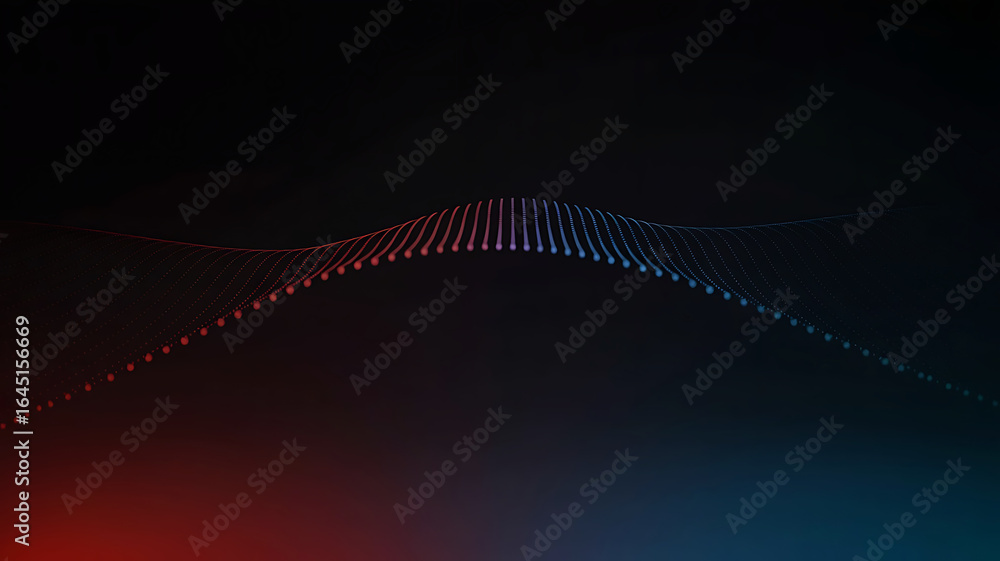 Poster abstract digital art depicting a glowing futuristic bridge structure against a dark atmospheric back