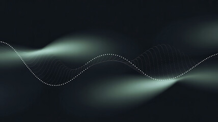 Abstract glowing wave of light particles forming a dna helix against a dark background