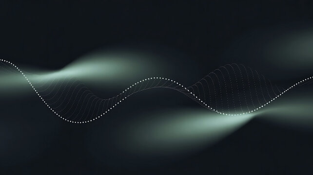Abstract glowing wave of light particles forming a dna helix against a dark background