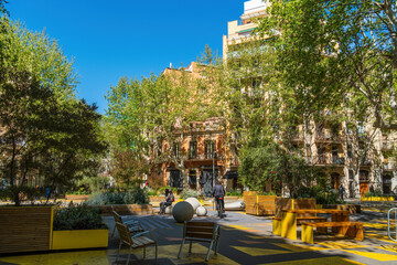 Superblock oder Superilla im Viertel Sant Antoni, für Autos stark eingeschränkter Bereich der...