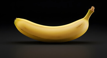 Fresh Ripe Yellow Banana on Transparent Background Minimalist Fruit Still Life