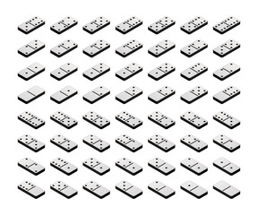 Isometric Domino Set Left and right - Vector Illustration
