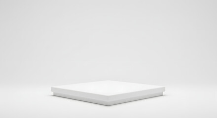 Minimalist White Display Platform in Bright Studio Setting