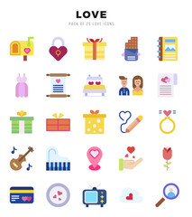 Love Icon Pack 25 Vector Symbols for Web Design.