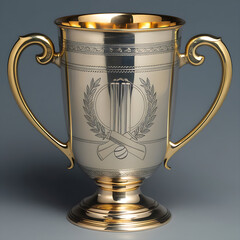 gold cup isolated on white