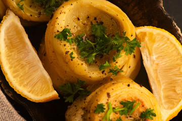 Delicious artichoke hearts beautifully seasoned and served in a rustic bowl for a healthy meal