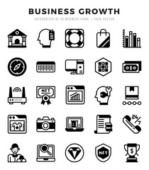 Simple Set of Business Growth Related Vector Lineal Filled Icons.