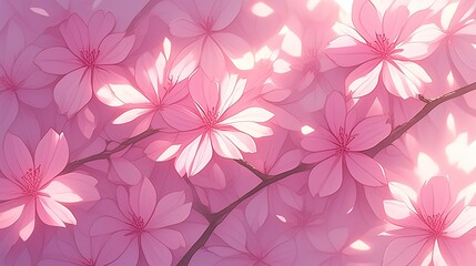 Pink Blossom Flowers on Branches