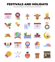 Festivals and Holidays. Collection of 25 Icons