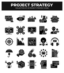 Project Strategy Icons: 25 Essential Icons for Business Planning