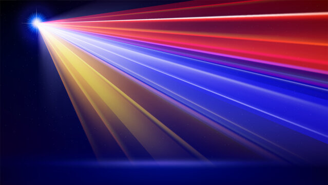 Laser flag of armenia. Multicolor laser show on dark blue background. Template of banner, poster for national holiday of armenia. Place for text. State patriotic banner. Copy space. Vector