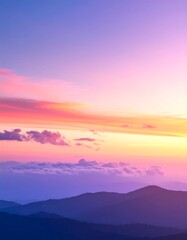 Fototapeta premium Majestic Mountain Range Under a Vibrant Sunset Sky