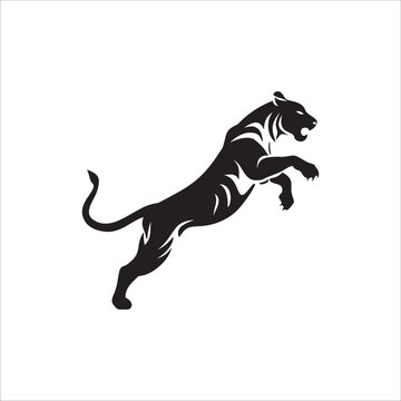 Tiger Silhouette Vector  Majestic Big Cat Design for Logos, Art & Decoration