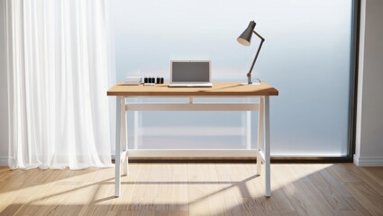 Modern Workspace Setup With Natural Light And Minimalist Design