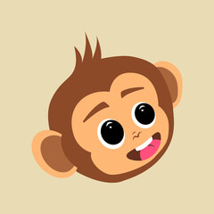 cartoon monkey head mascot