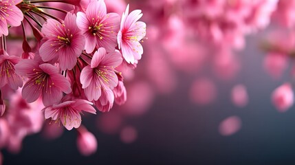 Cherry blossoms with soft pink bokeh background