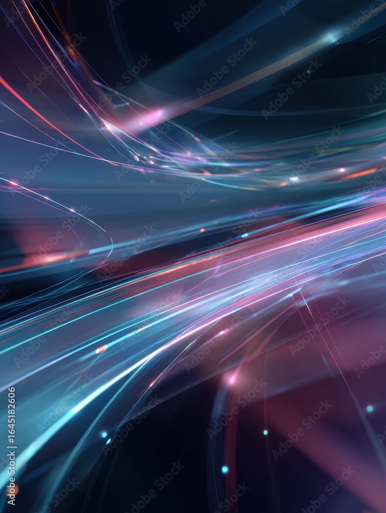 Poster abstract light trails: a mesmerizing display of vibrant light trails weaves across the canvas, creat