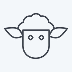 Icon Lamb. related to BBQ symbol. line style. design editable