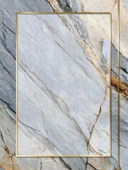 Marble Texture with Golden Frame: An abstract view of a luxurious marble texture, with gray and gold color tones, is framed by a delicate golden border.