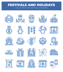 Collection of 25 Festivals and Holidays. Cultural Celebrations Around the World