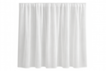 Realistic flowing white curtain isolated on transparent background, perfect for interior design or window decoration