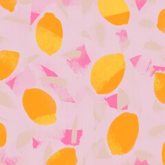 A trendy abstract background for modern designs. An interesting combination of textured stripes and bright lemons. Ideal for backgrounds, covers and fabric printing. © Nataliia