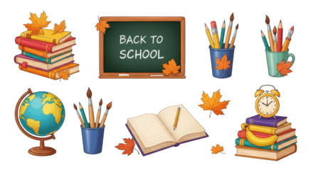Back To School Colorful Illustration
