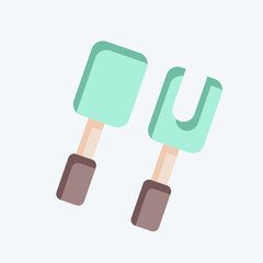 Icon Cooking Utensils. related to BBQ symbol. flat style. design editable