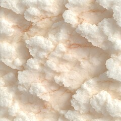 Abstract texture of soft, white clouds with subtle peach veins