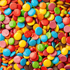 Obraz premium Colorful Candy Buttons Close-Up, Sweet Treat Background, Food Photography, Confectionery