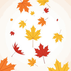 Fototapeta premium Falling Autumn Leaves Graphic Design.