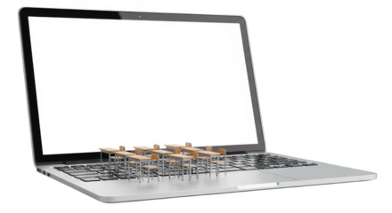 Online Classroom Laptop With Desks
