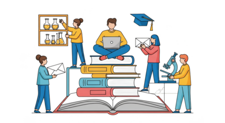 Students Studying Researching