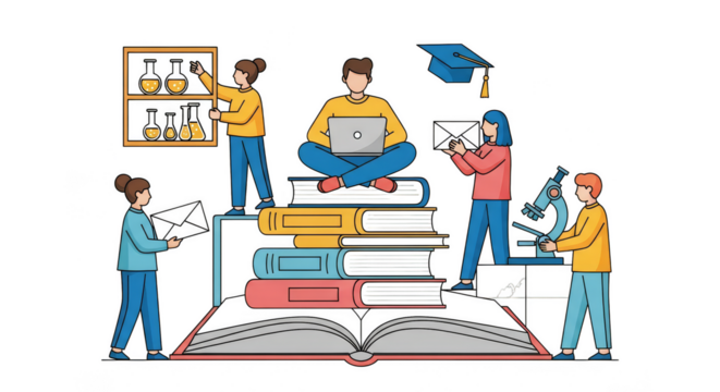 Students Studying Researching