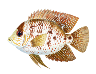Untitled design - Firefly_A fancy brown and white fish on an isolated background