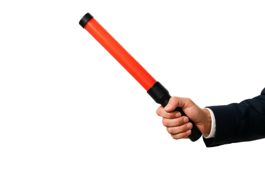 Guard Holding Traffic Baton