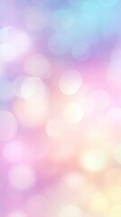 Obraz premium Soft pastel bokeh lights gradient background with blurry circles in pink purple and blue