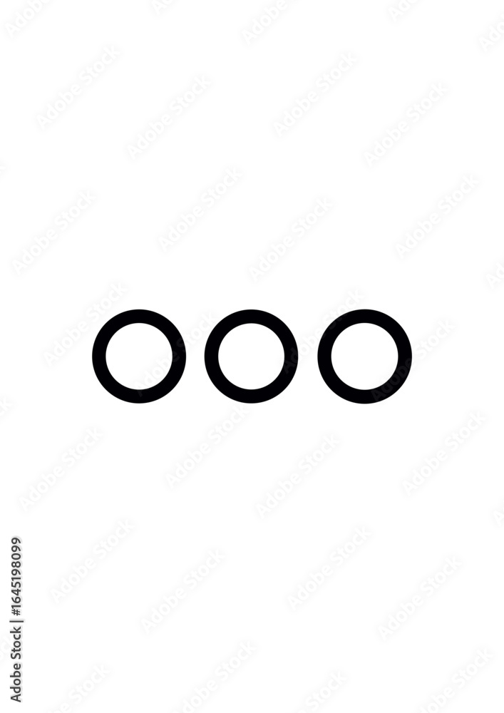 Poster black dot indicator in three circular shapes on white background