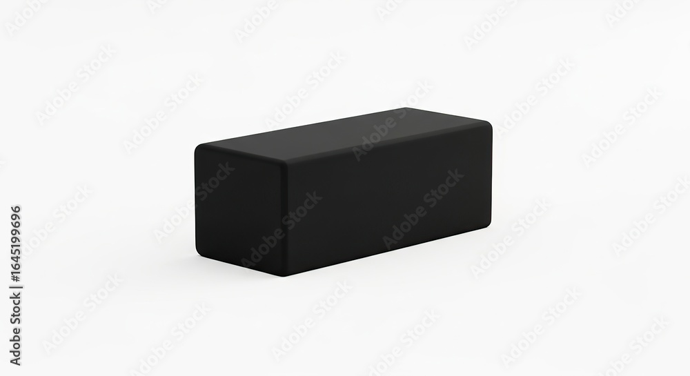 Poster minimalist black rectangular block on white background