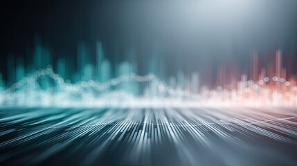 Abstract Data Visualization with Glowing Teal and Orange Lines